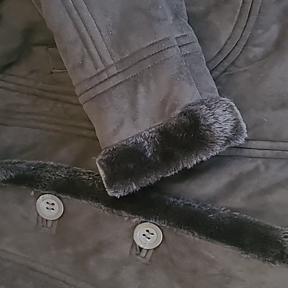 Long Black Polyester Coat - image 3